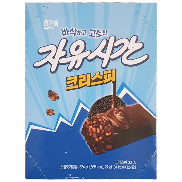 해태제과 자유시간 크리스피 초코바 27g 12개입