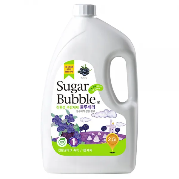 슈가버블 친환경 블루베리 주방세제 리필형 용기, 2.5L, 1개