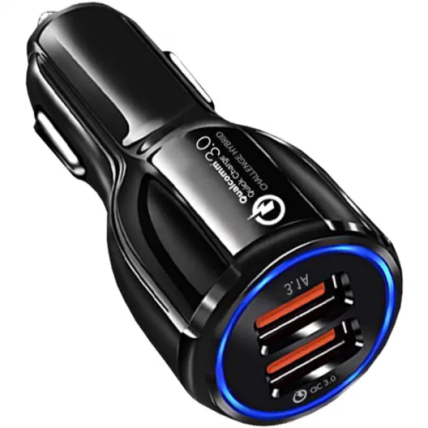 챌린지하이브리드 퀄컴 퀵차지 3.0 듀얼포트 차량용 고속충전기 Chc 6000q 블랙