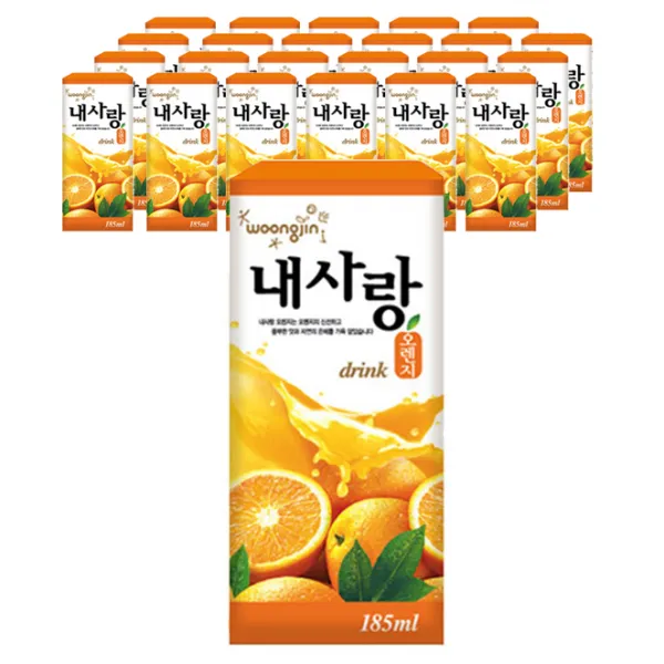웅진 내사랑 오렌지 드링크팩 185ml 24개