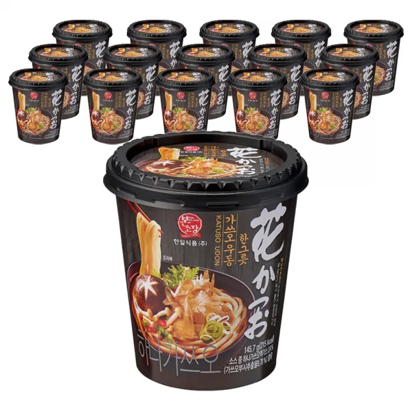 한일본고장 가쓰오 우동 한그릇, 145.7g, 16개입