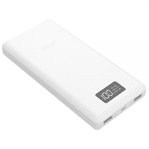 오호 20000mah Led 듀얼 Usb 충전포트 보조배터리 Pw02 화이트