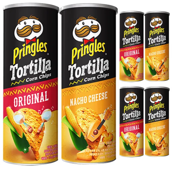 프링글스 또띠아 콘칩 오리지날 110g x 3p + 나쵸치즈 110g x 3p, 1세트