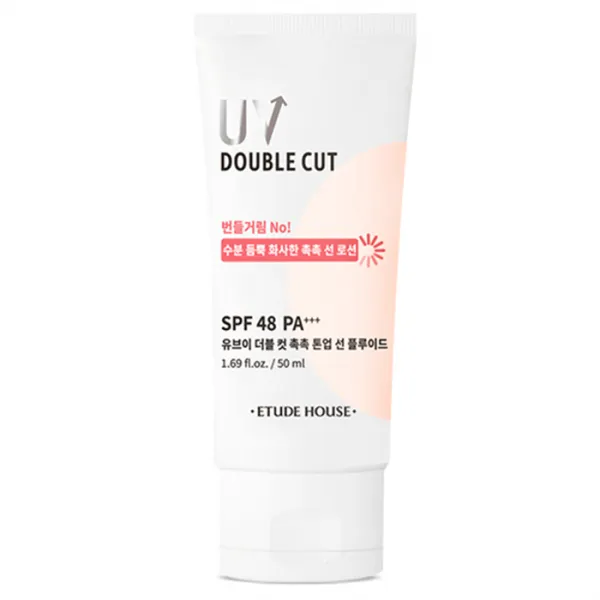 에뛰드하우스 유브이 더블 컷 촉촉 톤 업 선 플루이드 자외선차단제 SPF48 PA+++, 50ml, 1개