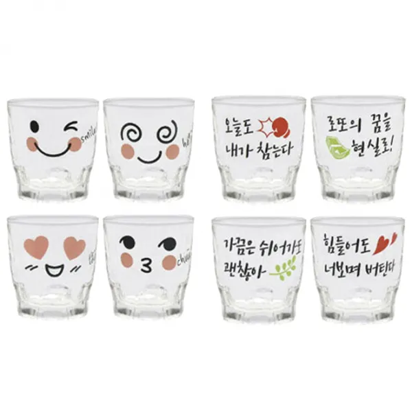 아트웨어 취하는 소주잔 4p + 샐러리소주잔 4p, 혼합 색상, 1세트