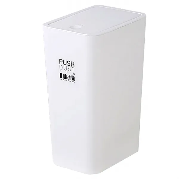 원터치 인테리어 휴지통 + DIY스티커 6p, 화이트, 1개