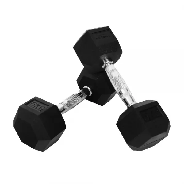이고진 고무 육각 아령, 5kg, 2개
