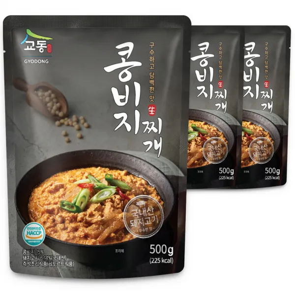 교동식품 즉석 콩비지찌개 500g 3팩