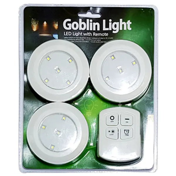 고블린 LED 라이트 램프 3p + 리모컨, 혼합 색상