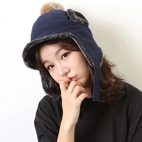 아이엠캡 벨크로 모직 누빔 귀달이 모자