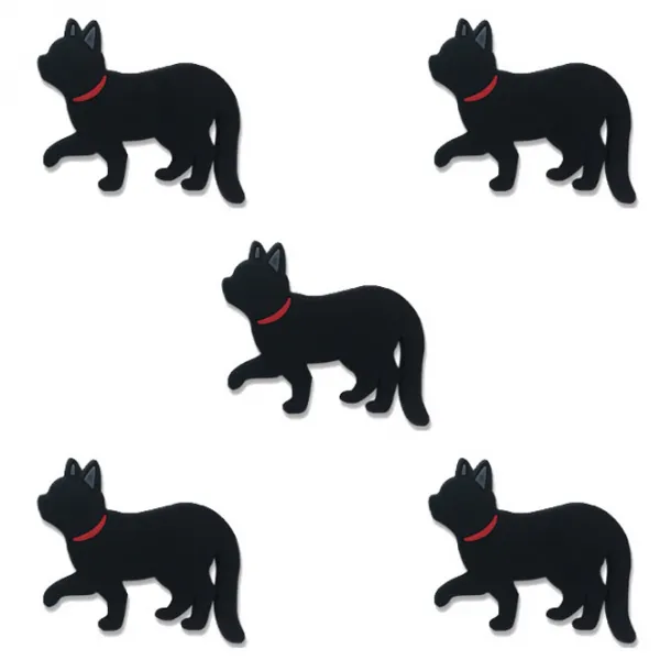 앤티스 주방용품 후크 타입 옆면 고양이 냉장고 자석 5p 블랙