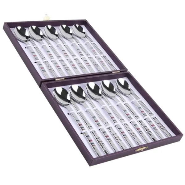 코렐코디네이츠 핸드크래프트 젠칼라 레이져 수저세트, 10세트, 수저 + 저분