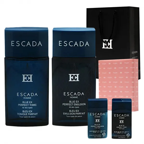 에스까다 옴므 블루EX 스킨케어 2종 세트 + 쇼핑백, 블루 EX 토닉 150ml + 에멀전: 150ml + 여행용 기능성 토닉 30ml + 기능성 에멀전 30ml, 1세트