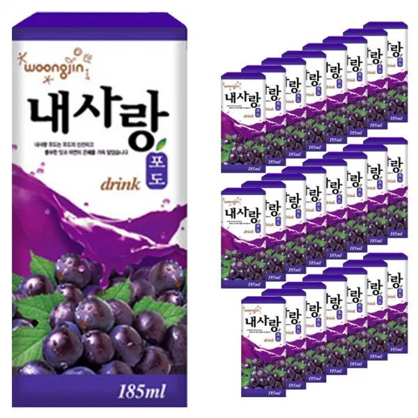 웅진 내사랑 포도 드링크팩 185ml 24개
