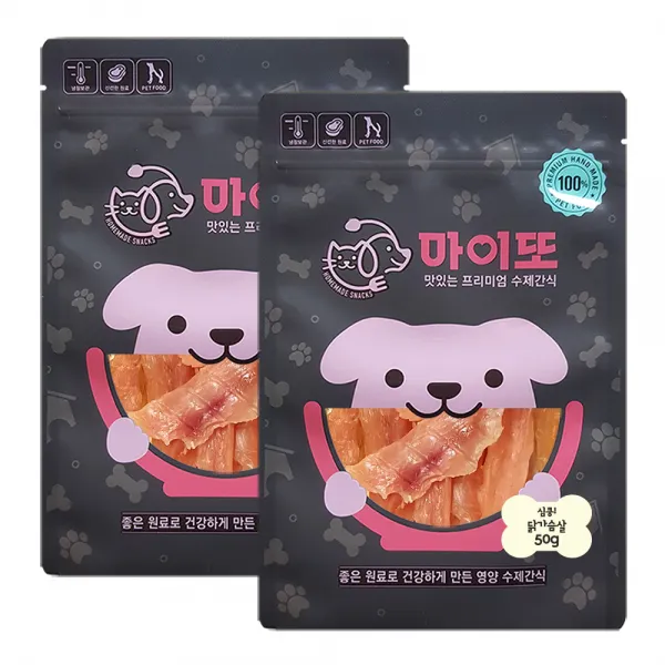 마이또 심쿵 반려견 국내산 수제간식, 닭가슴살맛, 2개입