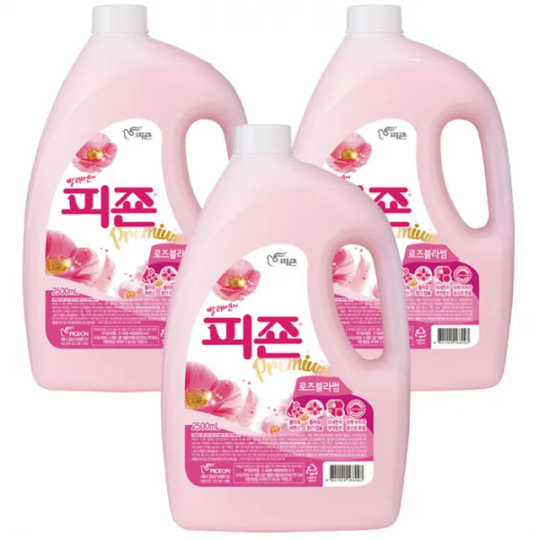 피죤 프리미엄 섬유유연제 핑크로즈 본품 2500ml 3개