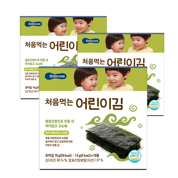 베베쿡 처음 먹는 어린이 김, 오리지널, 30개입