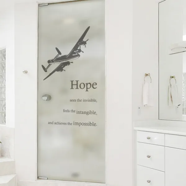 꾸밈 무점착 글라스 시트지 창공을 날다, A타입 (좌측)