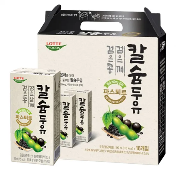 파스퇴르 검은콩 검은참깨 칼슘두유, 190ml, 16개