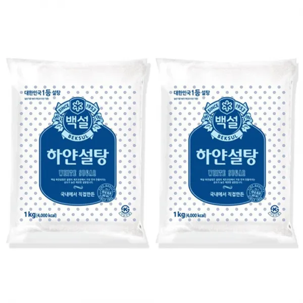 백설 하얀설탕, 1kg, 2개