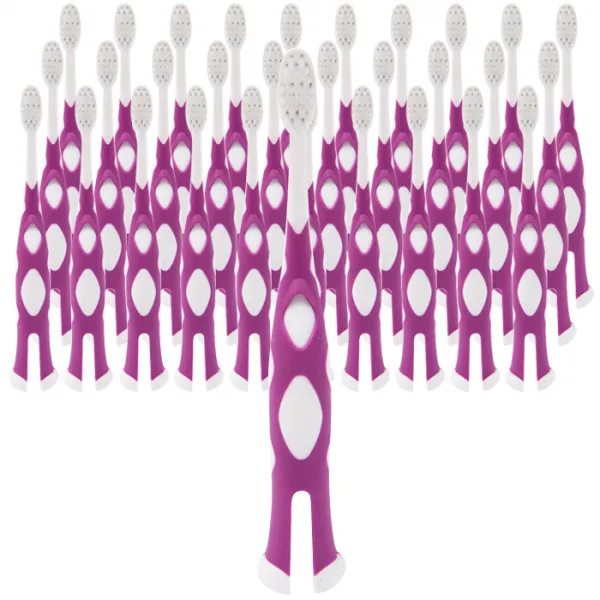맘앤쥬 기린 미세모 키즈칫솔, 퍼플, 72개입