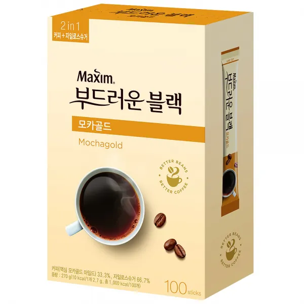 맥심 모카골드 부드러운 블랙 커피믹스, 2.7g, 100개
