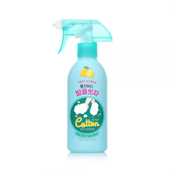 온더바디 발을씻자 코튼 풋샴푸 프레쉬레몬민트향, 385ml, 1개