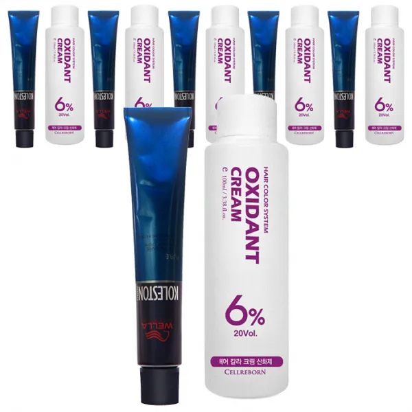 웰라 뉴콜레스톤 퍼펙트 퓨어컬러 염색제 80g + 산화제 100ml, 블루실버 10/88, 6세트