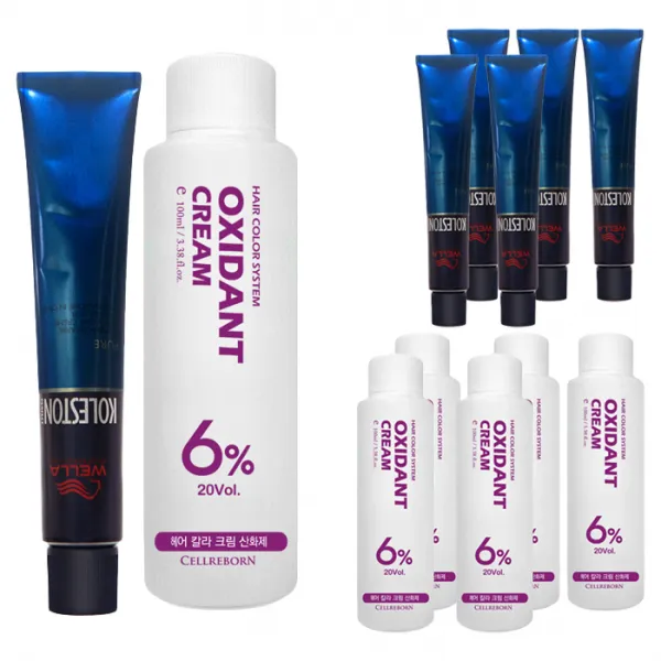 웰라 뉴콜레스톤 퍼펙트 퓨어컬러 염색제 80g + 산화제 100ml 바이올렛 6/6 6세트