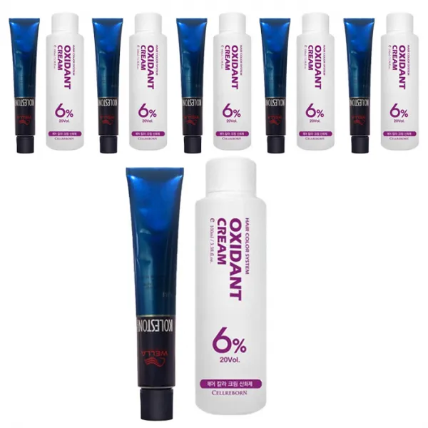 웰라 뉴콜레스톤 퍼펙트 퓨어컬러 염색제 80g + 산화제 100ml 체리레드 6/45 6세트