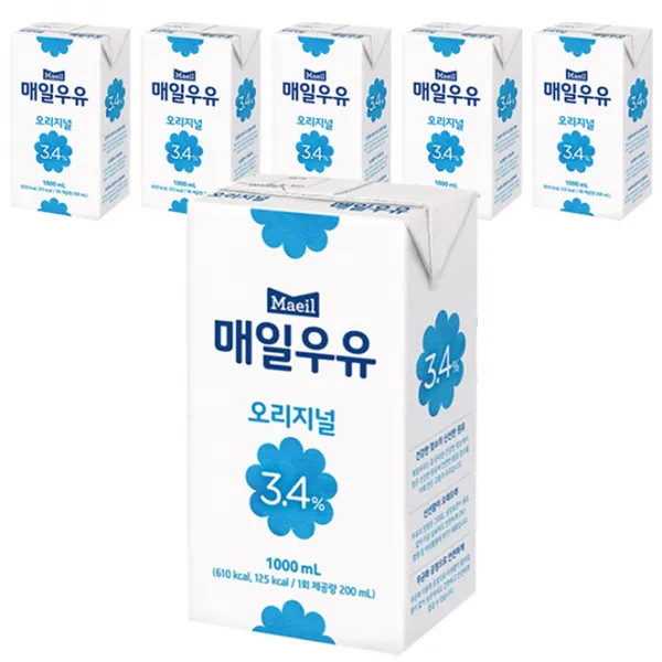 매일 멸균우유 오리지널 1000ml X 6입 1box 6팩