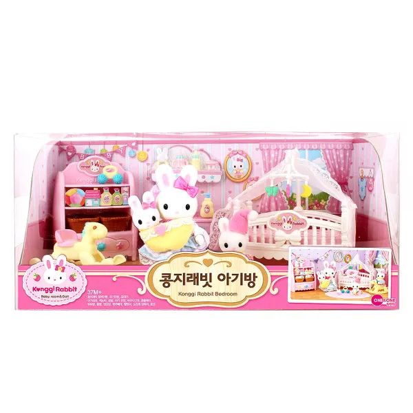 원앤원 콩지래빗 아기방 인형놀이, 혼합 색상