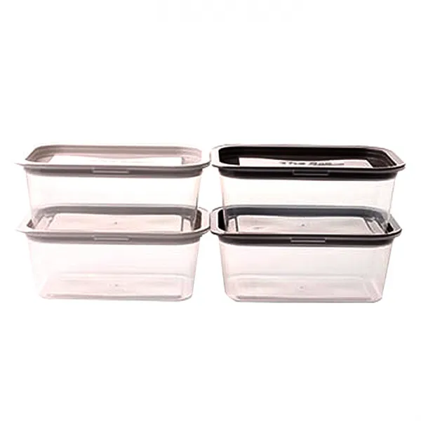 나인웨어 모던 사각 바로밥 보관용기 540ml 4종, 1세트, 그레이 2p + 아이보리 2p