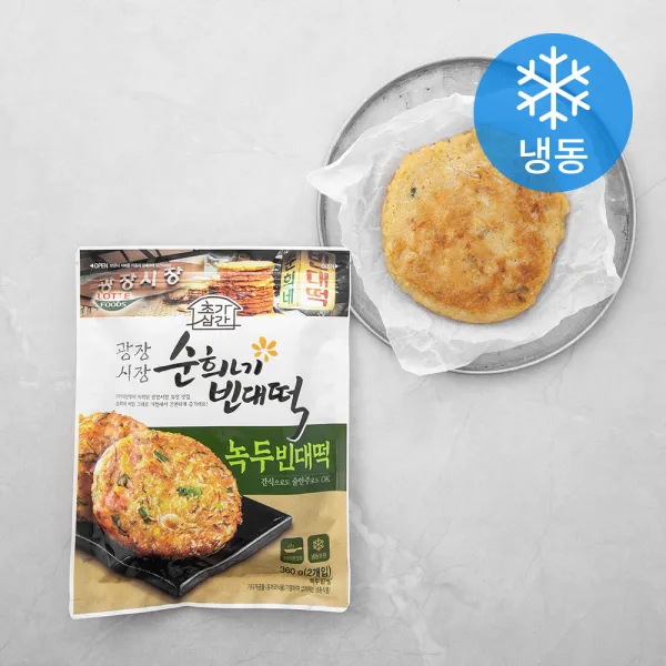 롯데푸드 광장시장 순희네 녹두빈대떡 식품 (냉동), 360g, 1개