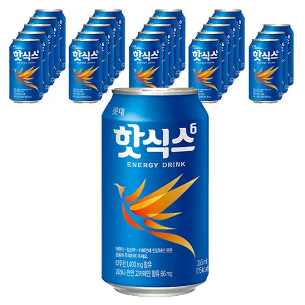 핫식스 롯데칠성음료 에너지음료, 24개, 355ml