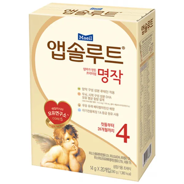 앱솔루트 엄마가 만든 프리미엄 명작 스틱분유 4단계, 20개입, 1박스