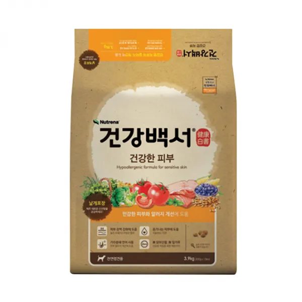 건강백서 전연령 생선 건강한 피부 애견사료, 3.9kg, 1개