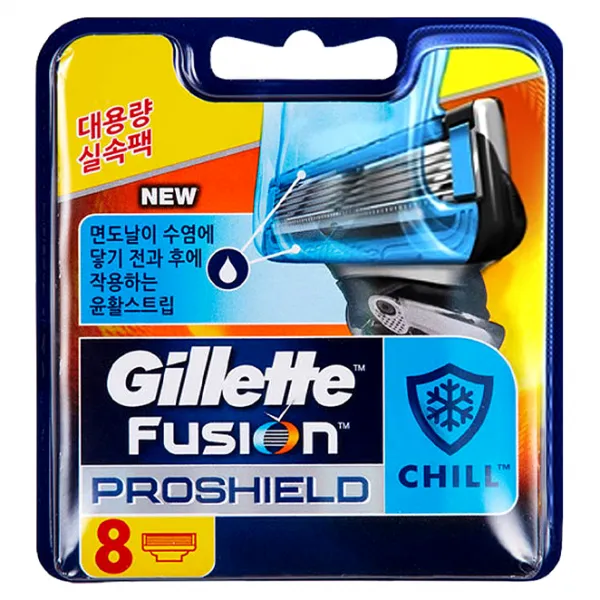 질레트 퓨전 프로쉴드 칠 면도날, 8개입, 1개