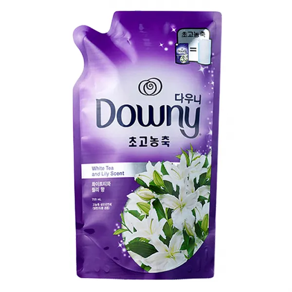 다우니 초고농축 퍼플 섬유유연제 화이트티와 릴리 리필, 700ml, 4개