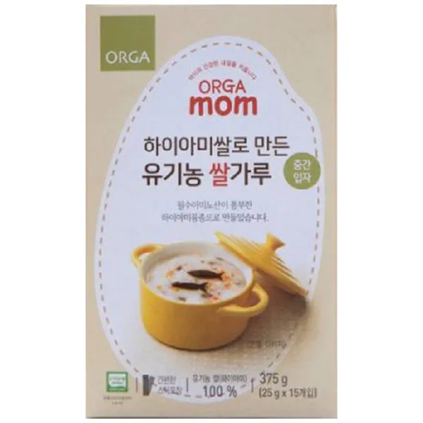 올가맘 하이아미쌀로 만든 유기농 쌀가루 중간입자 이유식 1개