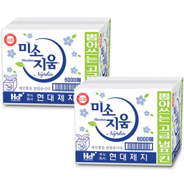 미소지움 뽑아쓰는 냅킨 6000매, 2개