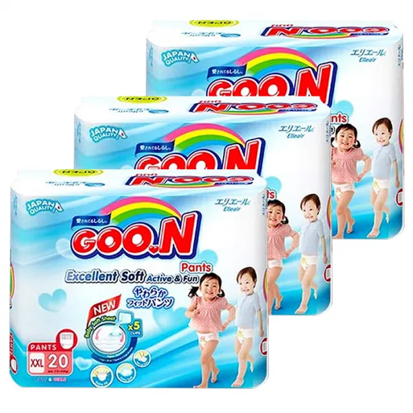 군 소프트 팬티 점보형 기저귀 남여공용 XXL (15~25kg), 60매