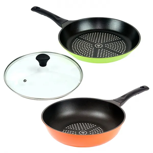 키친아트 뉴본다이아몬드 3종세트/ 프라이팬 28cm + 궁중팬 28cm + 유리뚜껑 28cm, 혼합색상, 궁중팬 + 후라이팬 + 유리뚜껑