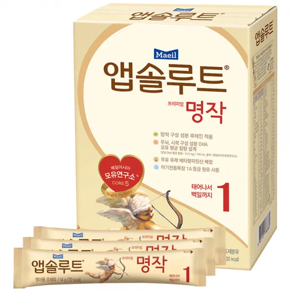앱솔루트 프리미엄 명작 스틱분유 1단계, 20개입, 1개