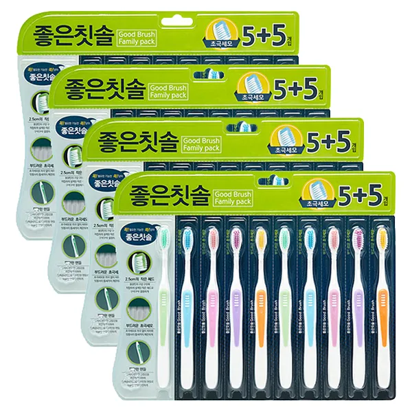 좋은칫솔 초극세모, 10개입, 4세트, 혼합색상