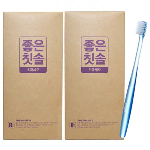 바른생활 좋은칫솔 초극세모, 혼합색상, 2개