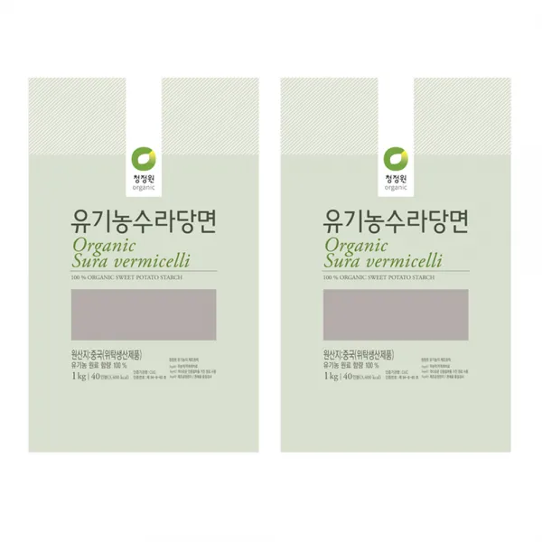 청정원 유기농 수라 당면 1kg 2개