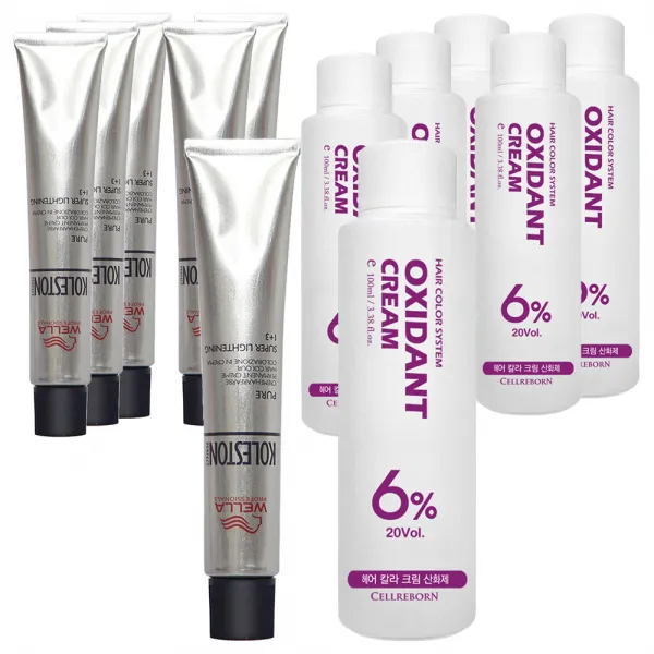 웰라 뉴콜레스톤 퍼펙트 퓨어컬러 염색제 80g + 산화제 100ml 로즈 14/5 6세트