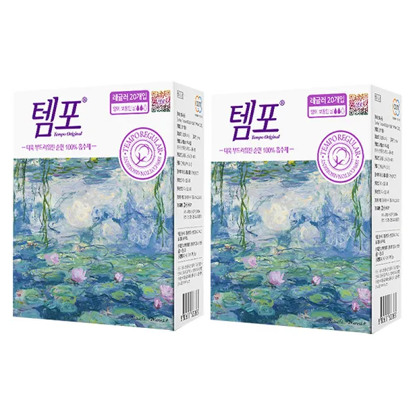 템포 삽입형 생리대 레귤러, 20개입, 2개