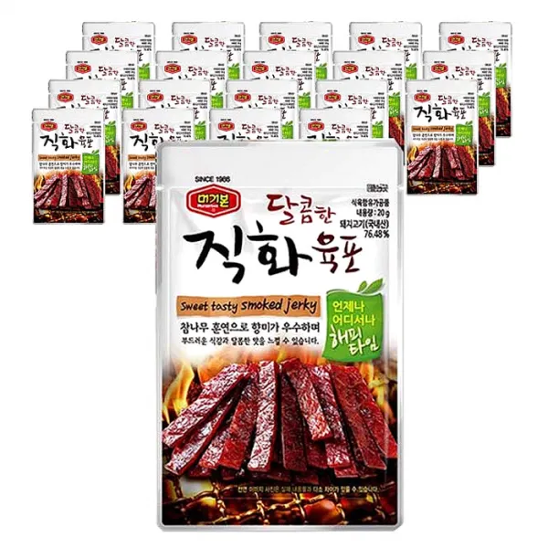 머거본 달콤한 직화육포, 20g, 20개입